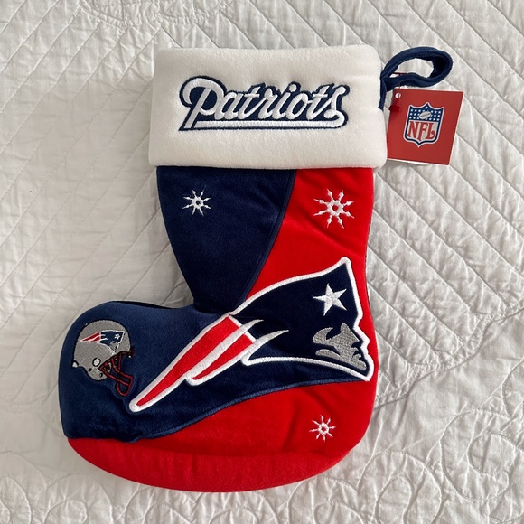 NWT New England Patriots NFL Team Beans Authentic Christmas Stocking - Picture 1 of 13